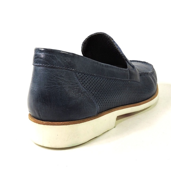 GOOD MAN ?? MEN\'S BLUE LEATHER LOAFERS main image 4